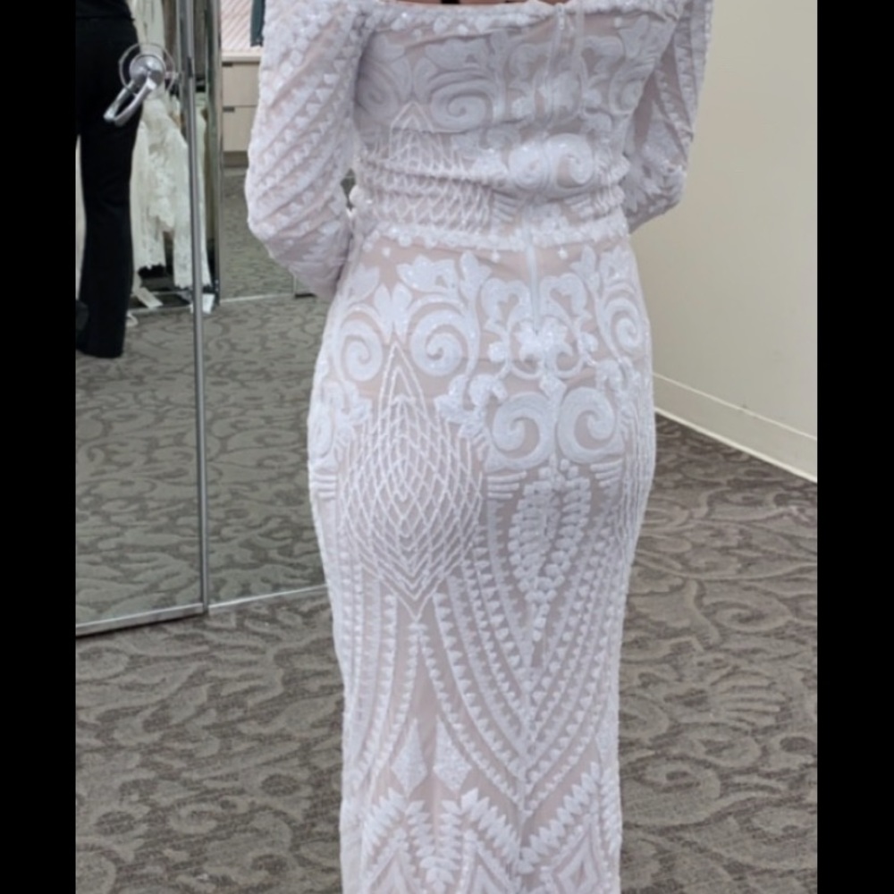 Beautifully beaded intricate wedding dress